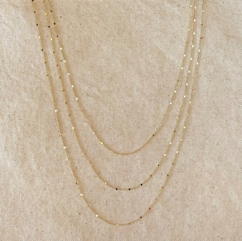 18k Gold Filled 1mm Sparkly dot necklace