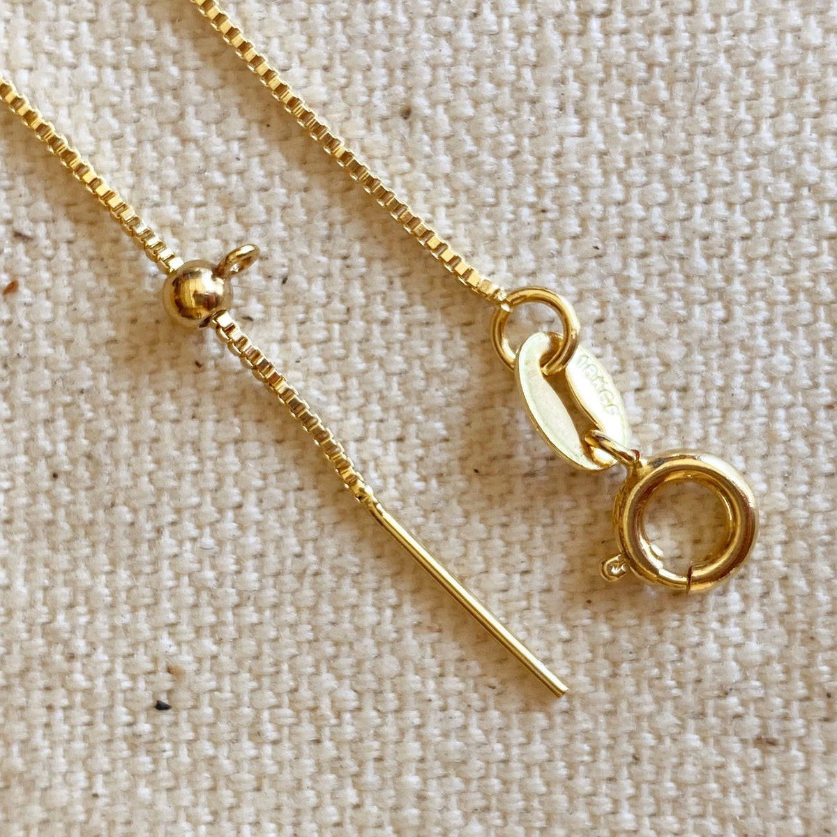 18K Gold Filled Adjustable Necklace for Women – Dainty Minimalist Gold Chain