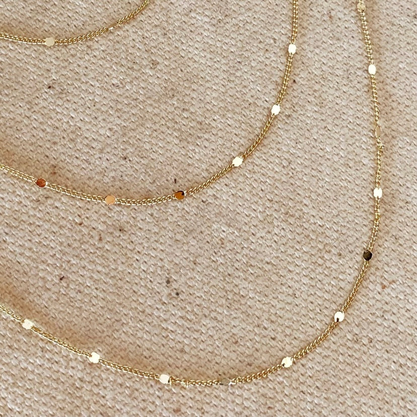 18k Gold Filled 1mm Sparkly dot necklace