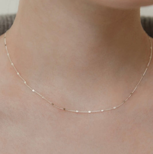 18k Gold Filled 1mm Sparkly dot necklace