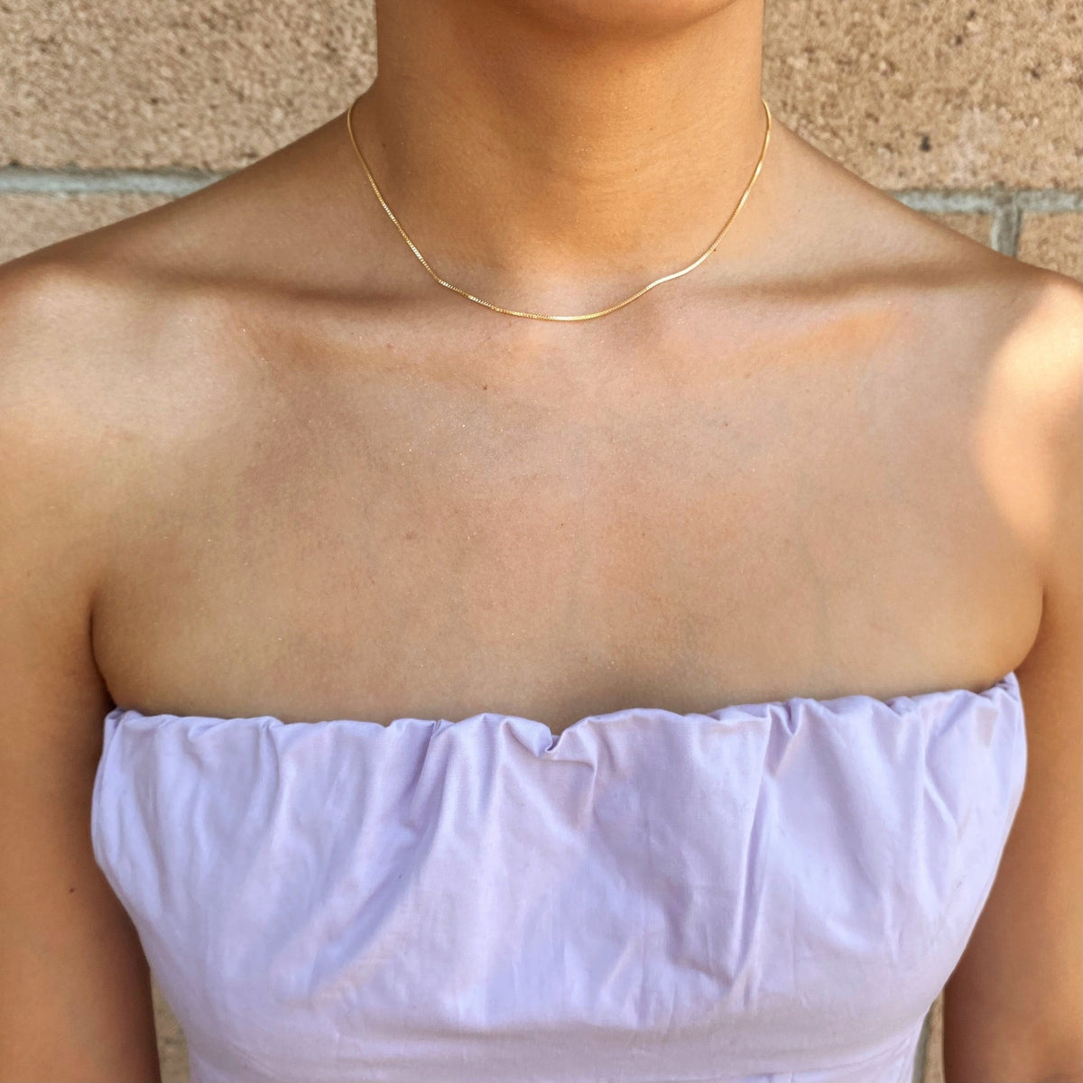 18K Gold Filled Adjustable Necklace for Women – Dainty Minimalist Gold Chain
