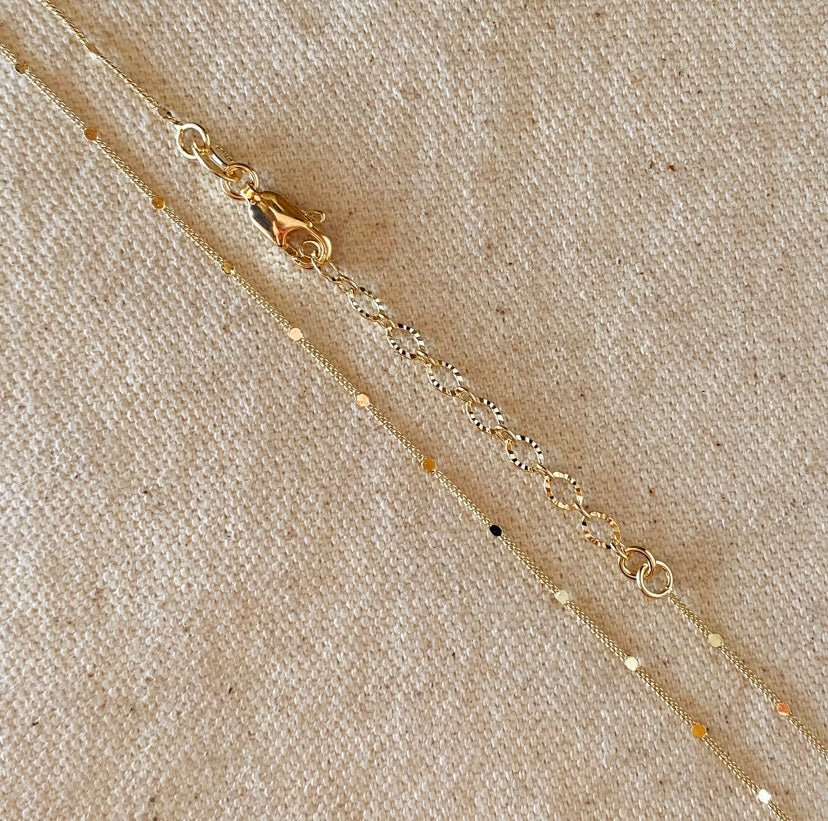 18k Gold Filled 1mm Sparkly dot necklace