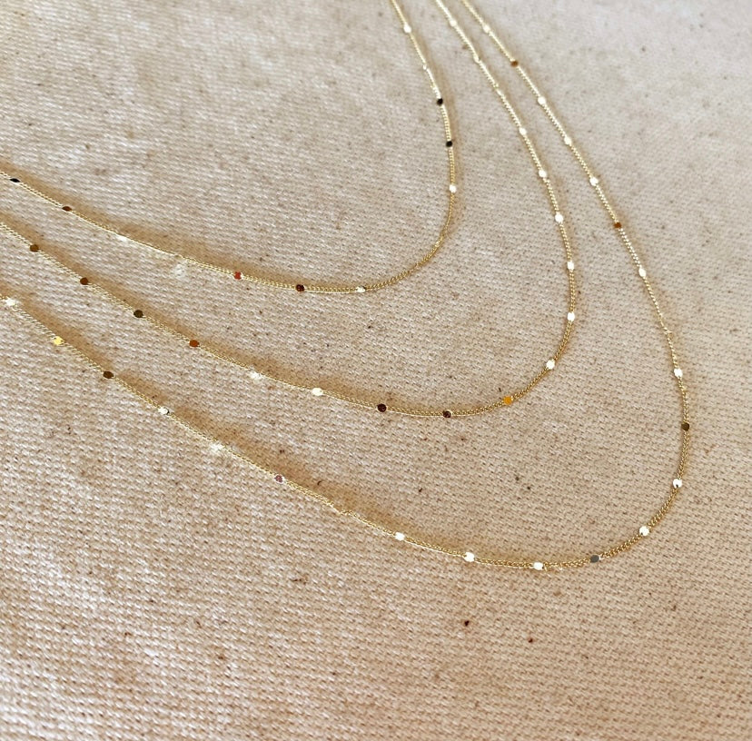 18k Gold Filled 1mm Sparkly dot necklace